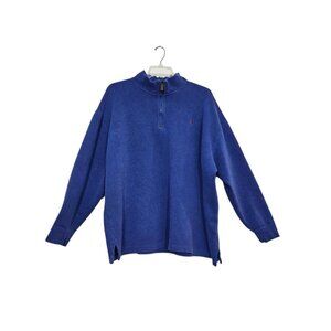 Polo Ralph Lauren 1/4 Zip Pullover Sweater Men's 3XB BIG Blue Knit Long Sleeve